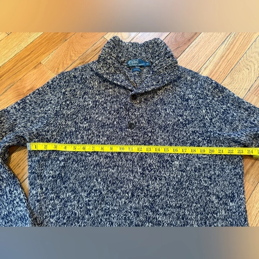 VTG Polo Ralph Lauren Men’s Size XL Chunky Knit Button Neck Pullover Sweater